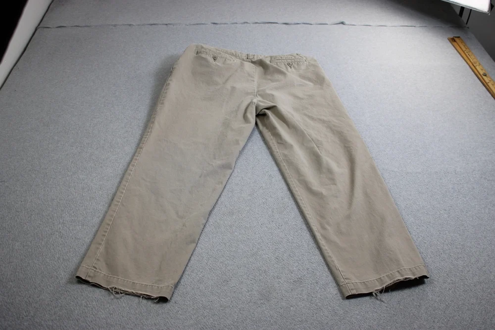 Vintage J Crew Pants Men 36x32 Beige Relaxed Fit Pleat Chino Hong Kong Heritage